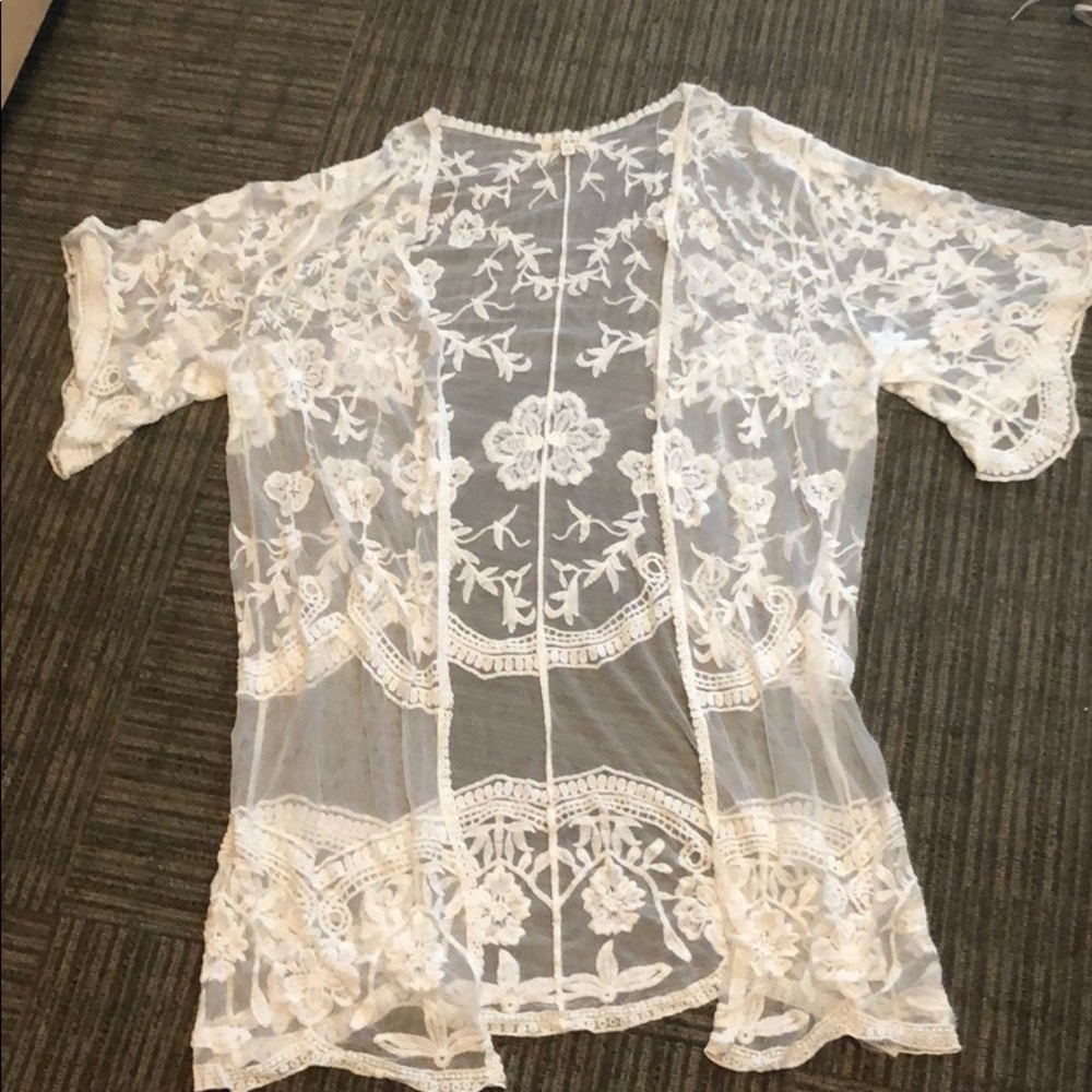 White lace cardigan